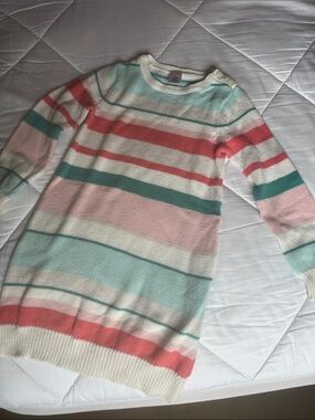 Gymboree Striped Knit Sweater Dress - Coral, Mint & Cream size 6